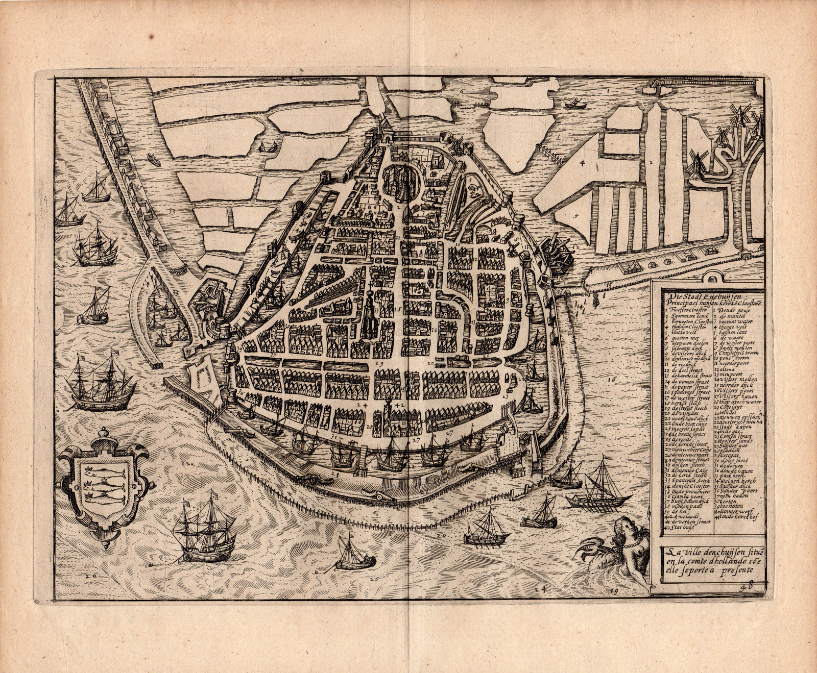 , Antique Print-ENKHUIZEN-ENCHUIJSEN-Hogenberg-Guicciardini-1613, Pictura Antique Prints
