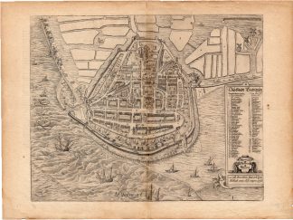 Antique Print-BIRDSEYE PLAN OF ENKHUIZEN-Hogenberg-Braun-1582