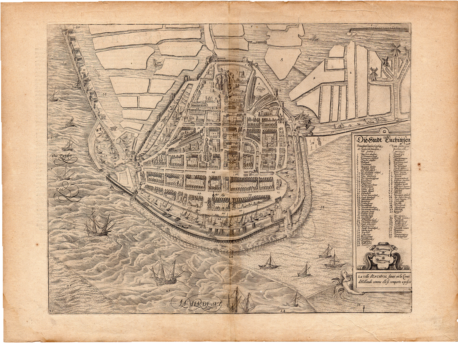 RB 1069 416x312 Antique Print-BIRDSEYE PLAN OF ENKHUIZEN-Hogenberg-Braun-1582