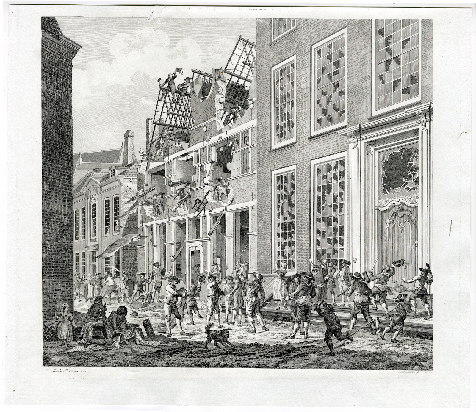 , Antique Master Print-LOOTING IN MIDDELBURG-VAN STEVENINCK-Arends- Sallieth-1787, Pictura Antique Prints