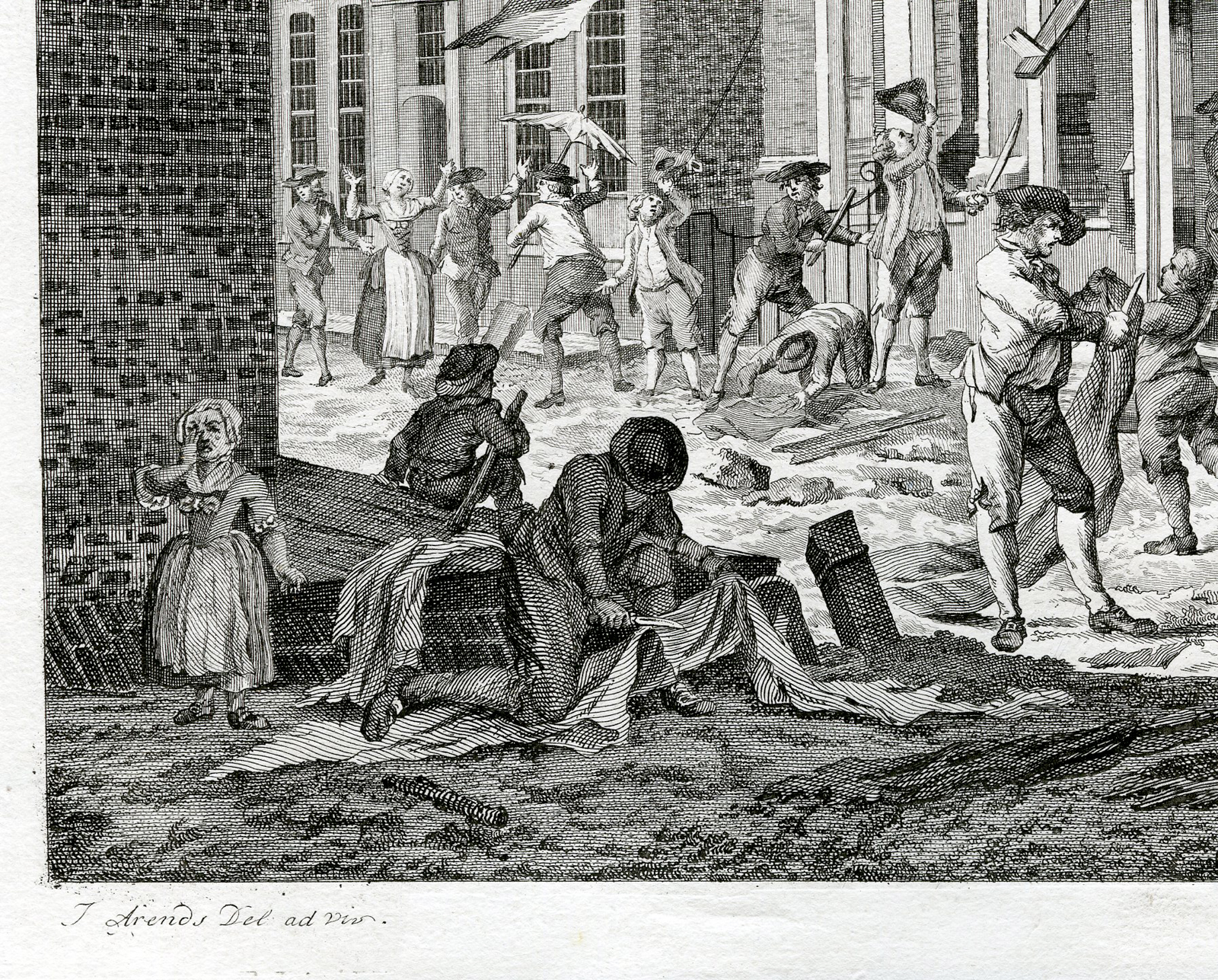 , Antique Master Print-LOOTING IN MIDDELBURG-VAN STEVENINCK-Arends- Sallieth-1787, Pictura Antique Prints