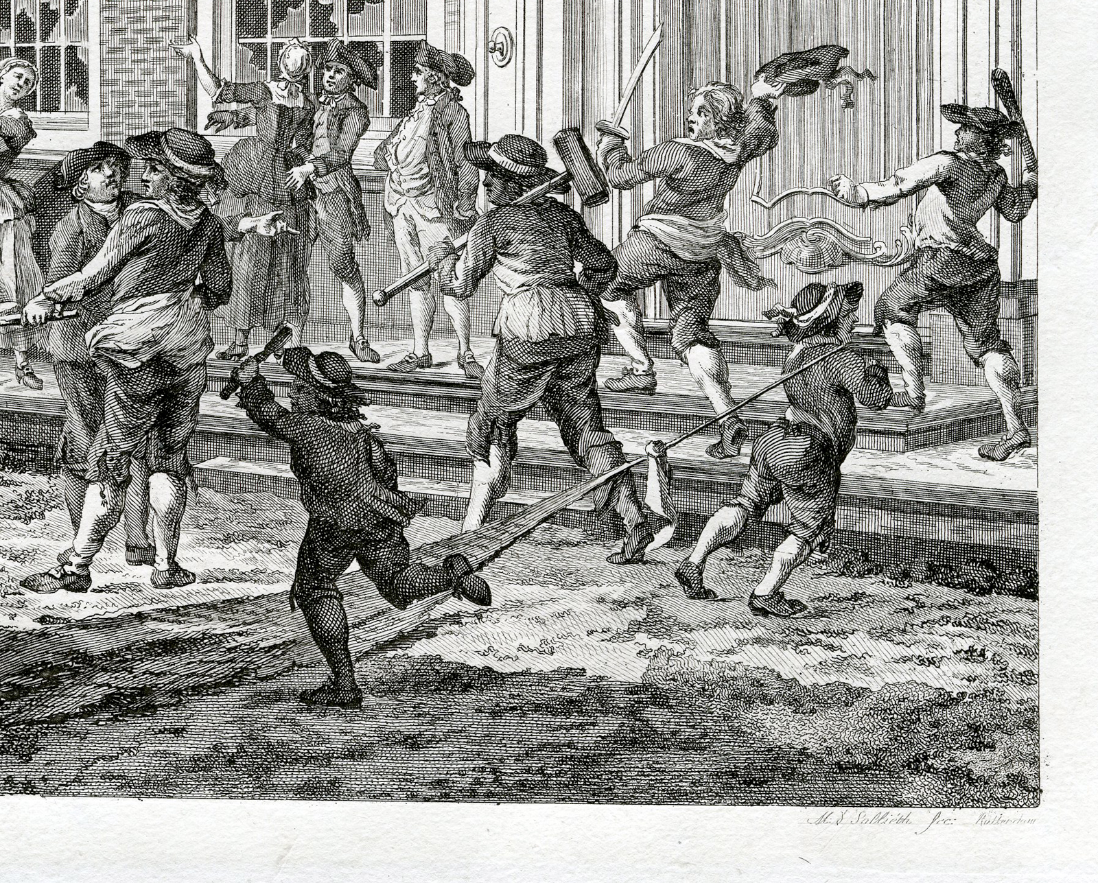 , Antique Master Print-LOOTING IN MIDDELBURG-VAN STEVENINCK-Arends- Sallieth-1787, Pictura Antique Prints