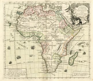 Rare Antique Print-AFRICA CONTINENT-AFRIQUE-Brion de la Tour-Desnos-c.1765