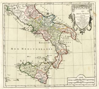 Rare Antique Print-SOUTHERN ITALY-SICILY-Brion de la Tour-Desnos-c.1765
