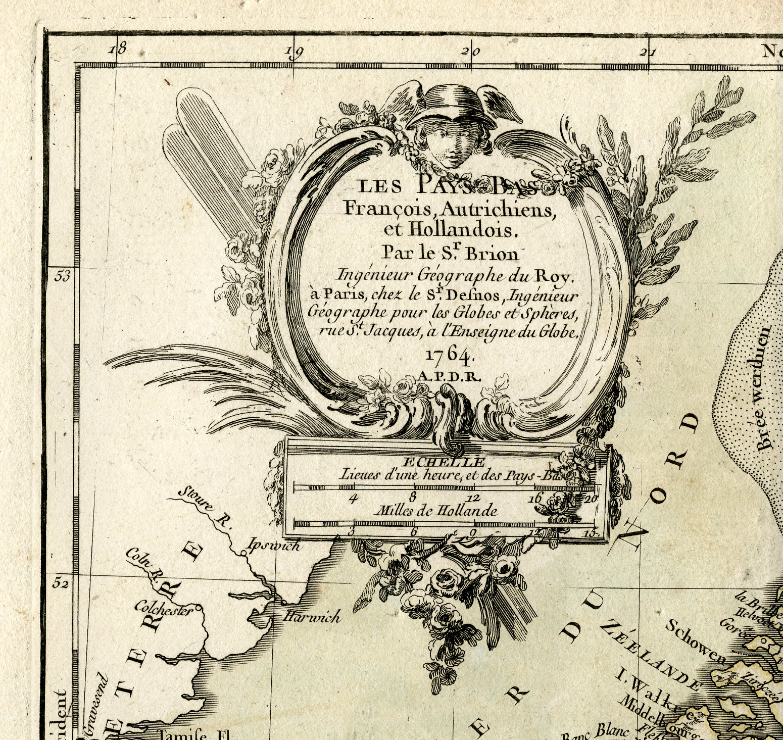 , Rare Antique Print-THE NETHETLANDS-HOLLAND-Brion de la Tour-Desnos-c.1765, Pictura Antique Prints