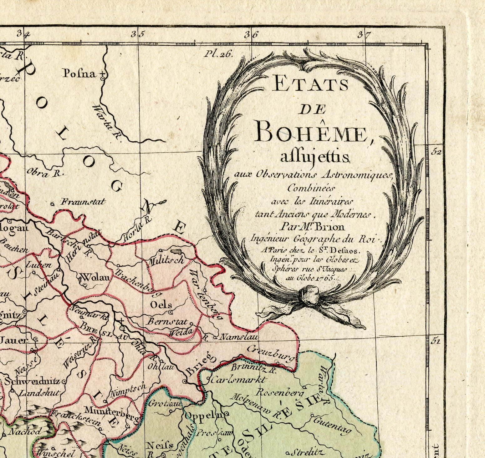 Pco 16549 416x393 Rare Antique Print-BOHEMIA-CZECH REPUBLIC-SILESIA-Brion de la Tour-Desnos-c.1765 - Image 3