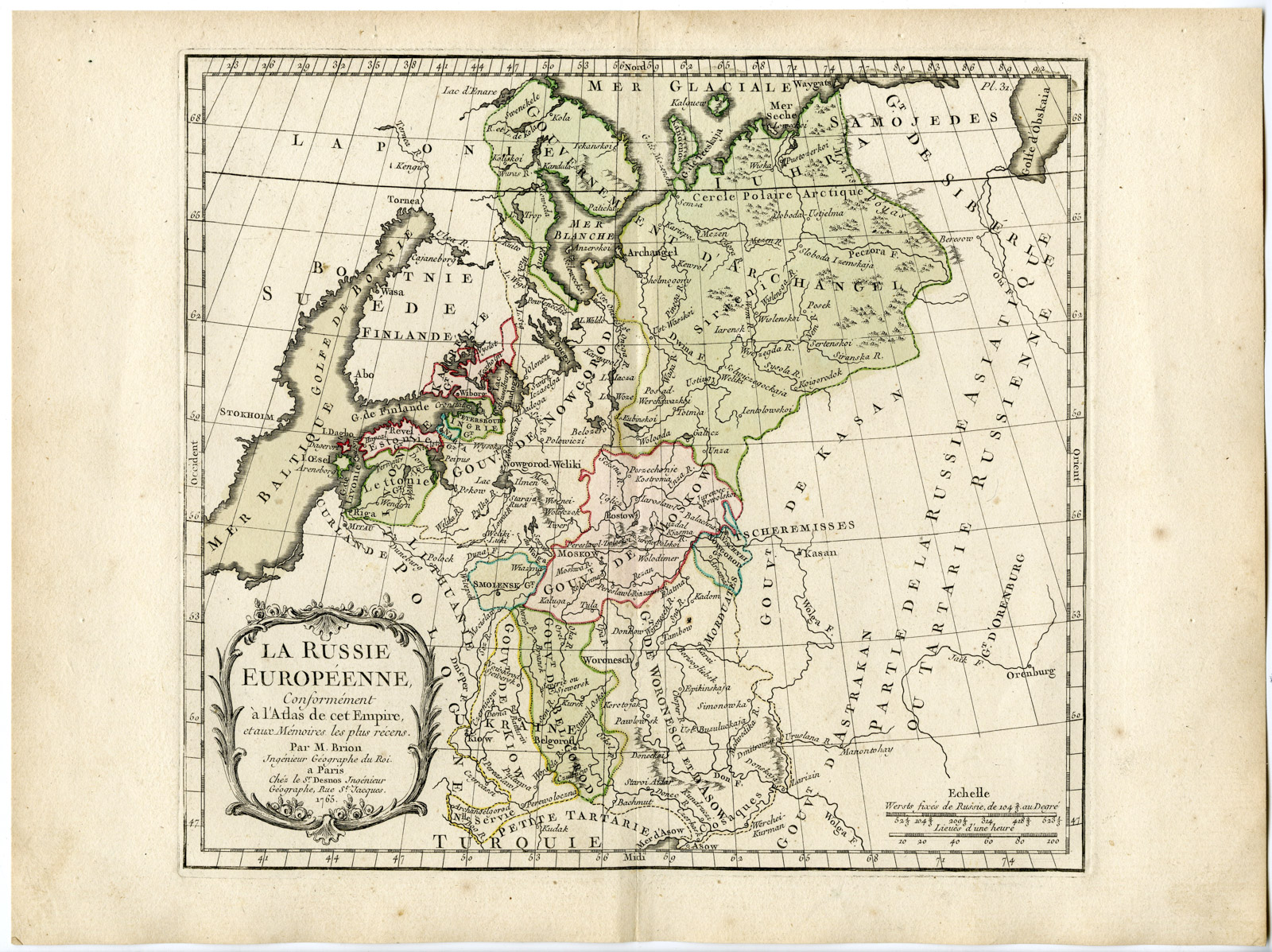 Pco 16568 416x311 Rare Antique Print-RUSSIA-EASTERN EUROPE-Brion de la Tour-Desnos-c.1765 - Image 2