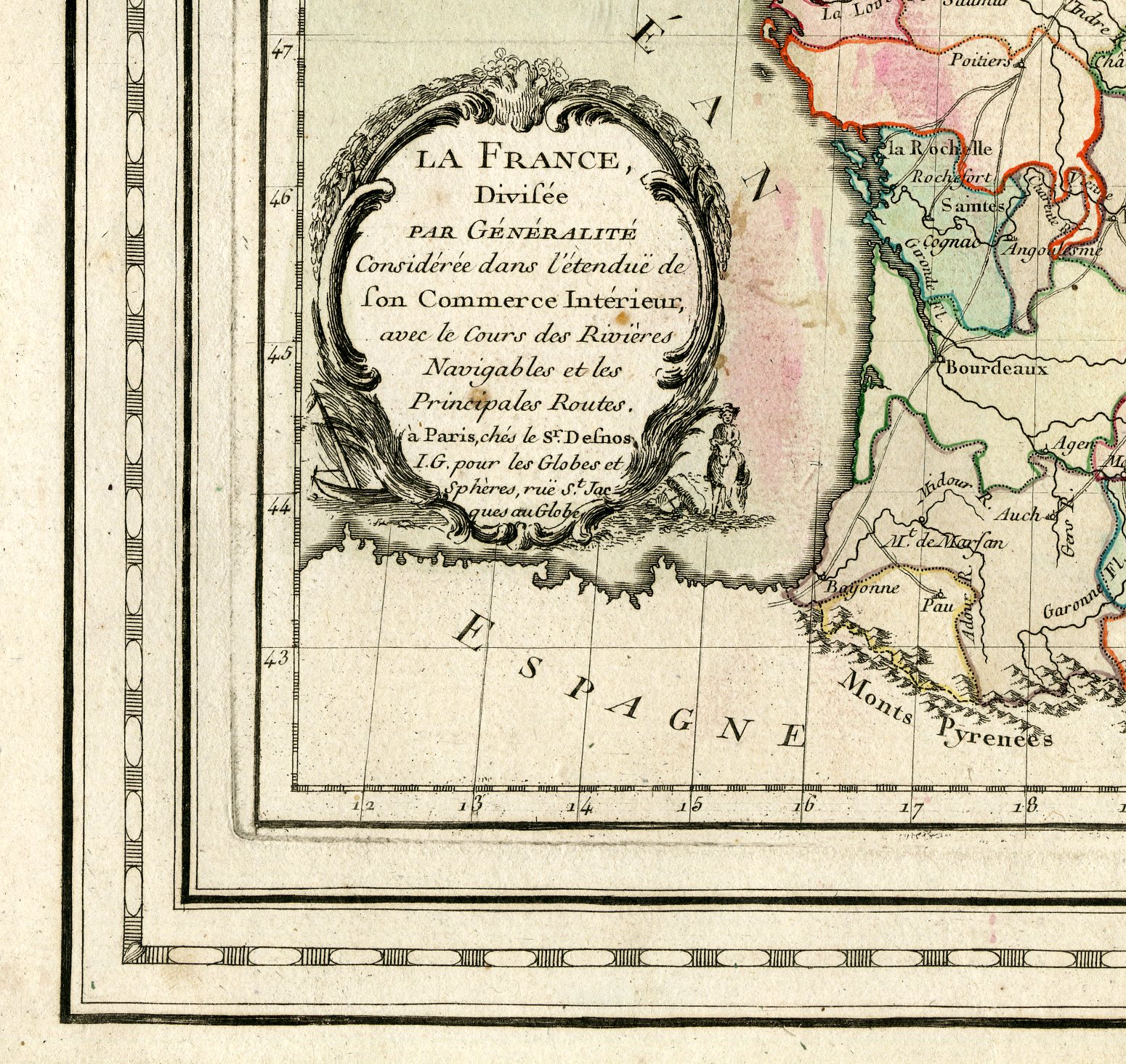 , Rare Antique Print-FRANCE-WESTERN EUROPE-REGIONS-Brion de la Tour-Desnos-c.1765, Pictura Antique Prints