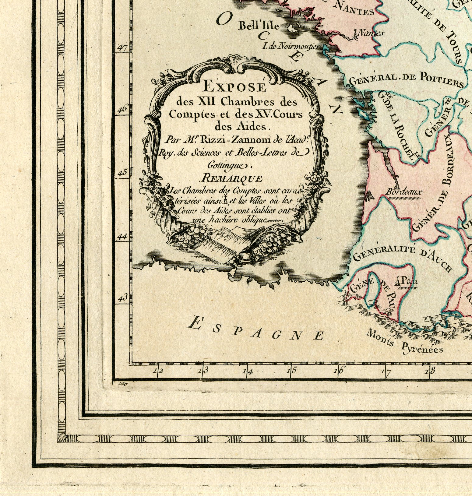 , Rare Antique Print-FRANCE-CHAMBERS OF ACCOUNTS-Brion de la Tour-Desnos-c.1765, Pictura Antique Prints