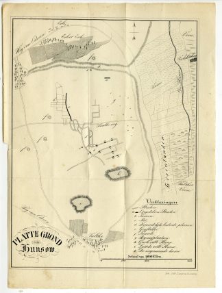 Rare Antique Map-Ancient city of Hunsow-Drenthe-van der Scheer-1847