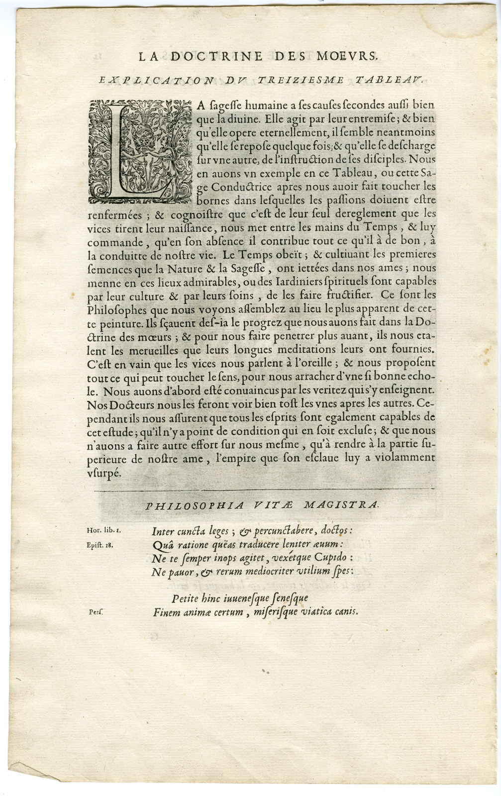 Pco 17192 416x661 Antique Print-WISDOM AS A GUIDE TO LIFE-TIME-HOURGLASS-VIRTUES-Vaenius-Daret-1646 - Image 3