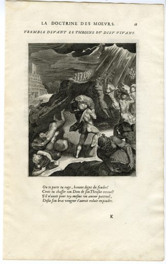 Antique Print-TREMBLE BEFORE GOD-ZEUS-ROCKS-HEAVEN-Vaenius-Daret-1646
