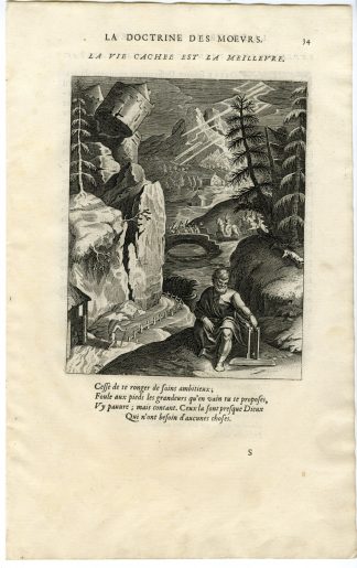 Antique Print-SIMPLE-RETIRED LIFE IS PREFERABLE-Vaenius-Daret-1646