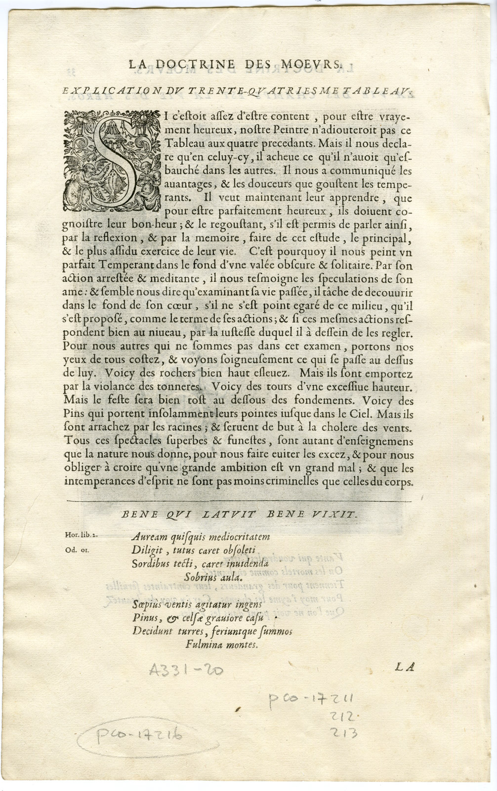 , Antique Print-SIMPLE-RETIRED LIFE IS PREFERABLE-Vaenius-Daret-1646, Pictura Antique Prints