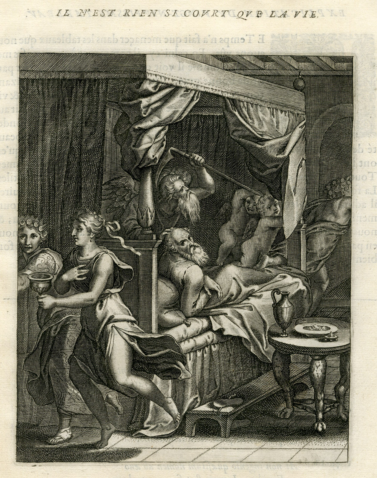 , Antique Print-NOTHING AS NOBLE AS LIFE-Vaenius-Daret-1646, Pictura Antique Prints