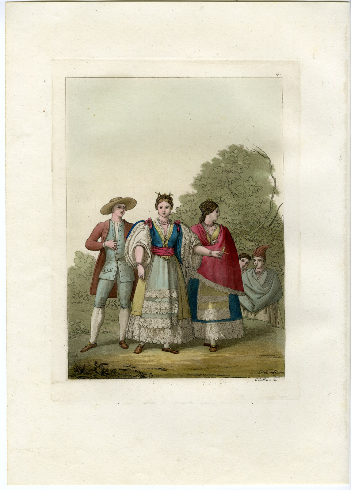 , Antique Print-PERU-LIMA-NATIVES-SOUTH AMERICA-Ferrario-Gallina-1821, Pictura Antique Prints