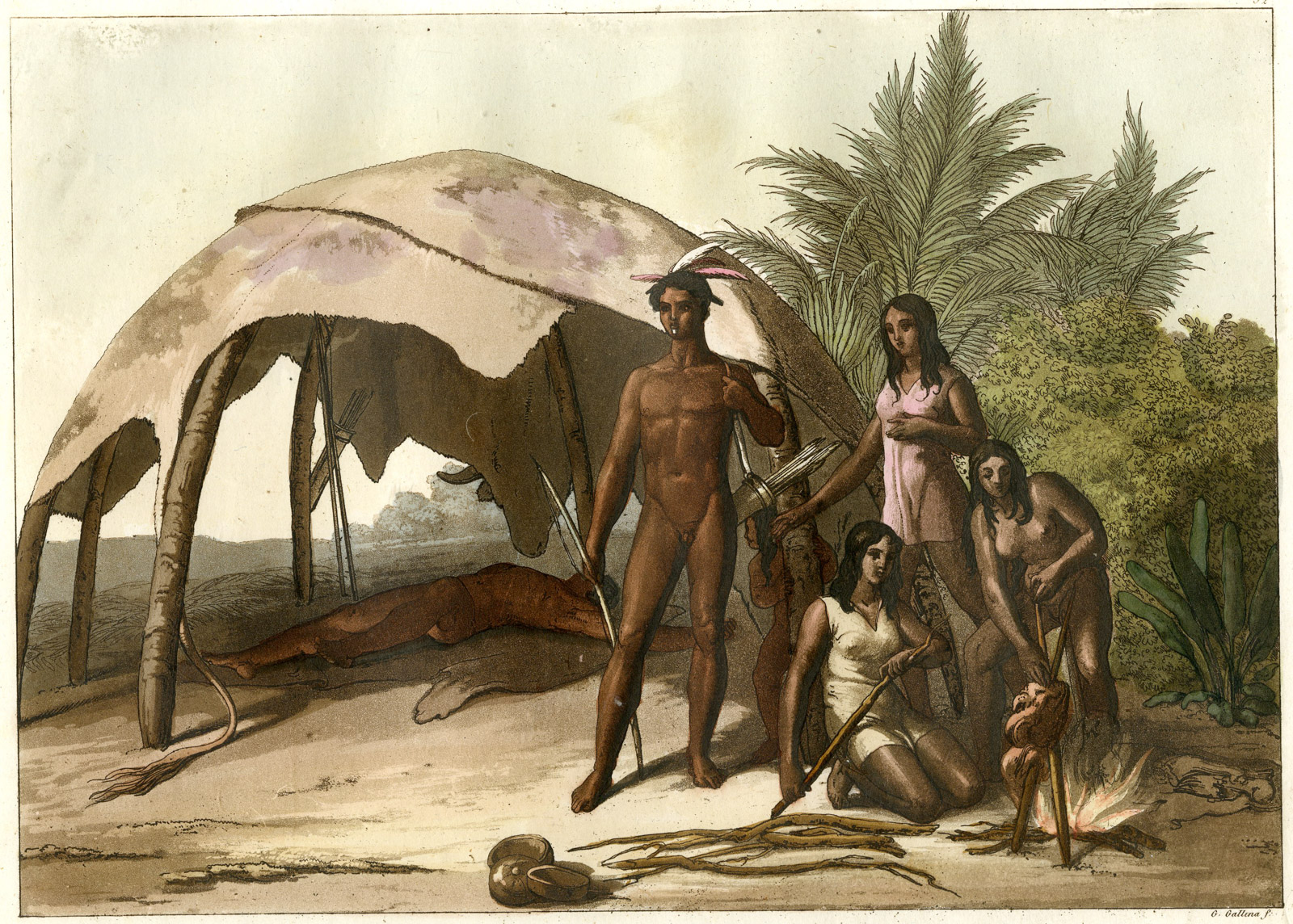 Pco 16828 416x297 Antique Print-CHARRUA-INDIGENOUS PEOPLE-URUGUAY-PL.32-Ferrario-Gallina-1821 - Image 2