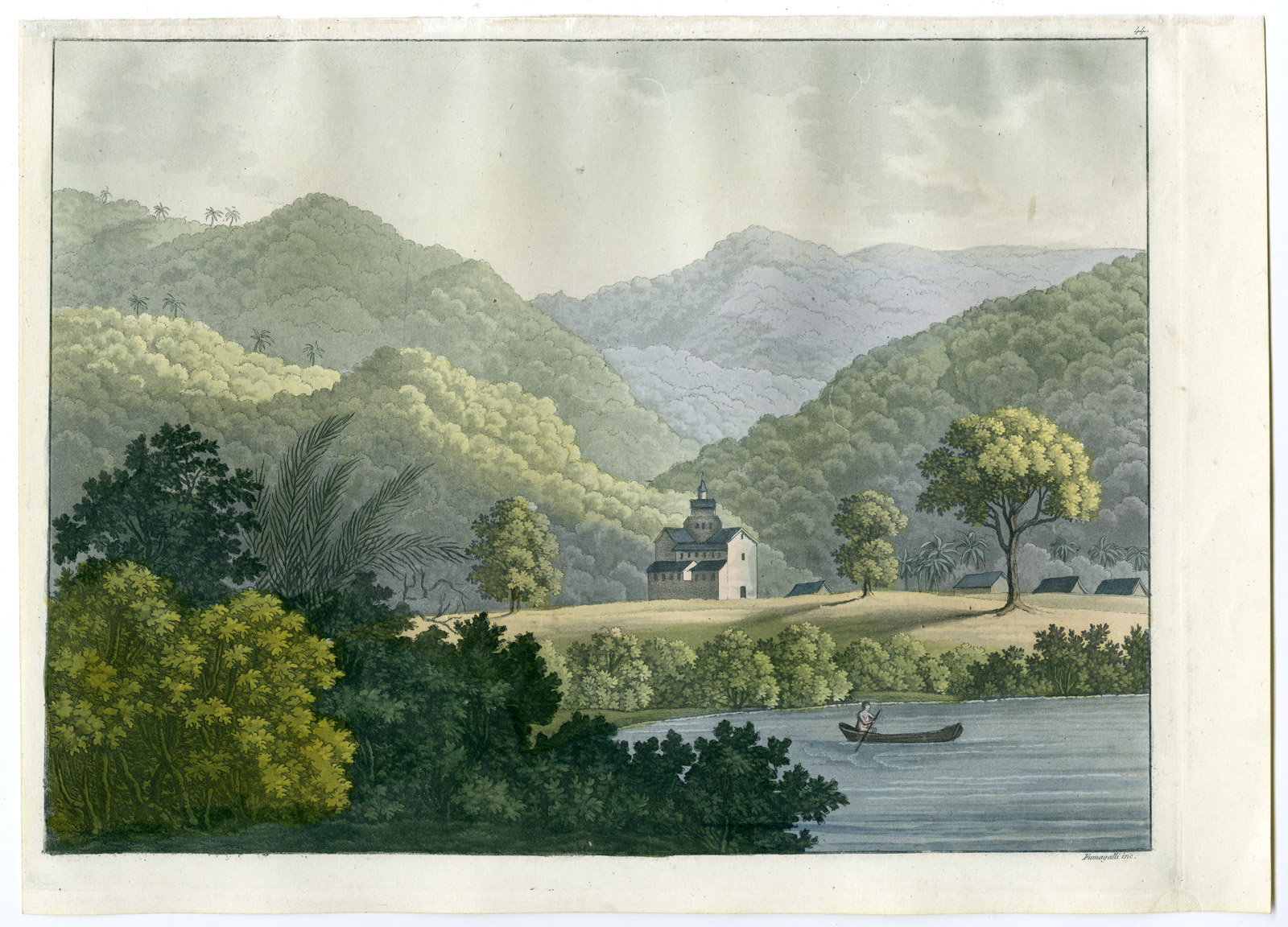 , Antique Print-S.FIDELIS JESUIT MISSION-PARAIBA RIVER-BRAZIL-PL.44-Ferrario-Fumagalli-1821, Pictura Antique Prints