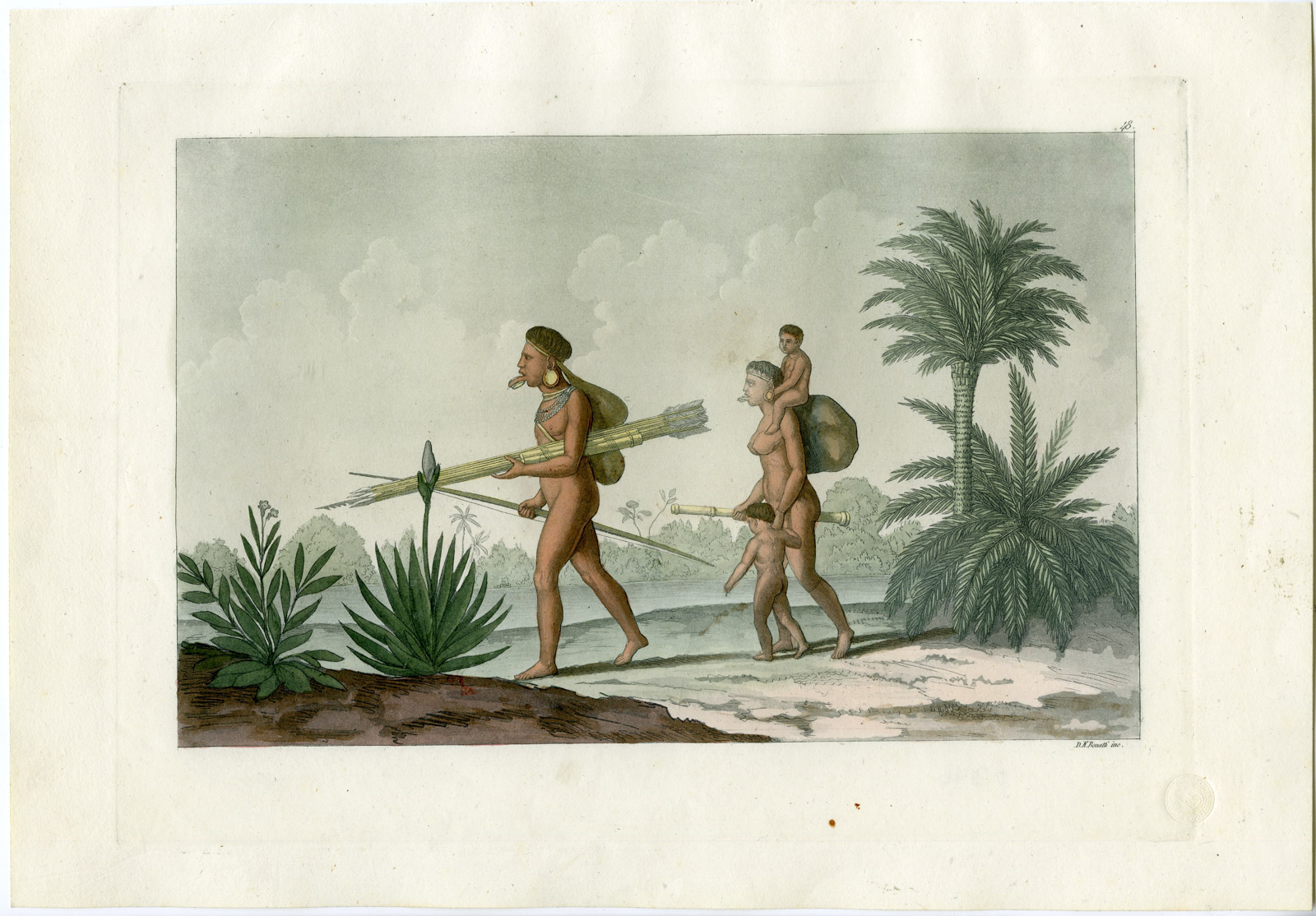 Pco 16875 416x290 Antique Print-KERENGUATNUCK-AIMORE-BOTOCUDO TRIBE-BRAZIL-PL.48-Ferrario-Bonatti-1821