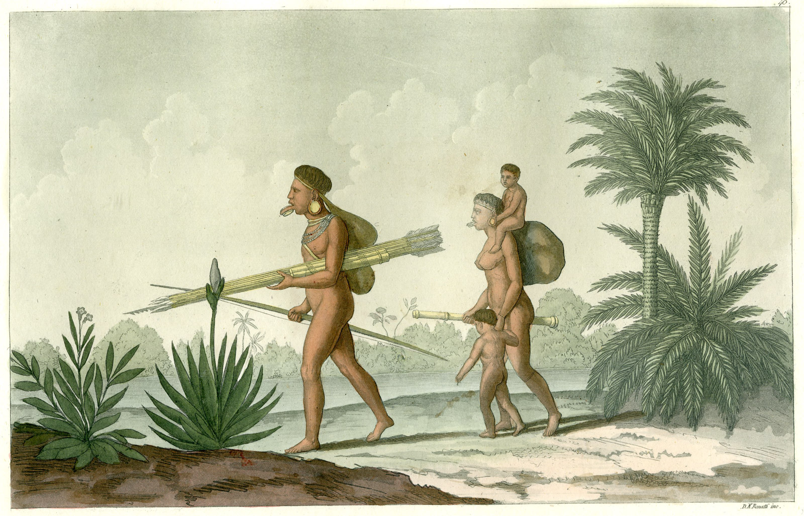 Pco 16876 416x267 Antique Print-KERENGUATNUCK-AIMORE-BOTOCUDO TRIBE-BRAZIL-PL.48-Ferrario-Bonatti-1821 - Image 2