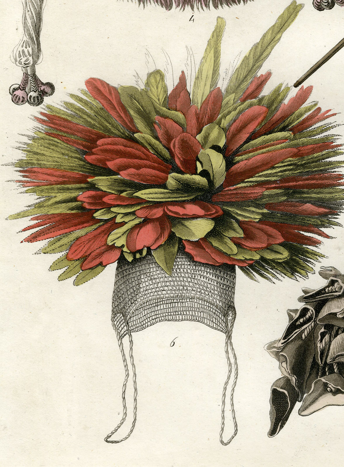 , Antique Print-CAMACINI INDIANS-NATIVES-CAMACANI-UTENSILS-ATTIRE-BRAZIL-PL.54-Ferrario-Gallina-1821, Pictura Antique Prints