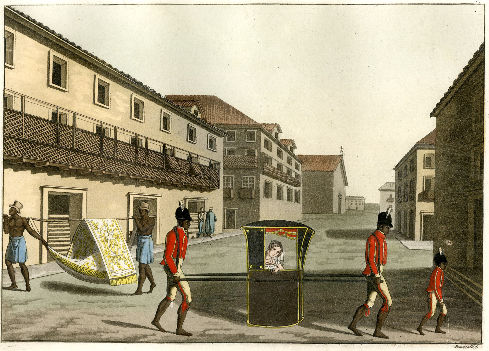 , Antique Print-S. SEBASTIAO DO RIO DE JANEIRO-BRAZIL-SLAVERY-PL.57-Ferrario-Fumagalli-1821, Pictura Antique Prints