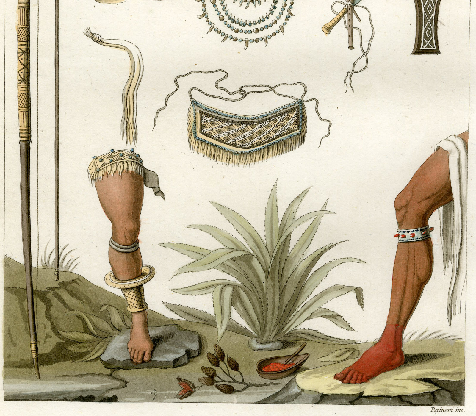 Pco 16936 416x363 Antique Print-CARRIBEAN-INDIGENOUS UTENSILS-WEAR-ARMS-PL.-68-Ferrario-Raineri-1821 - Image 2