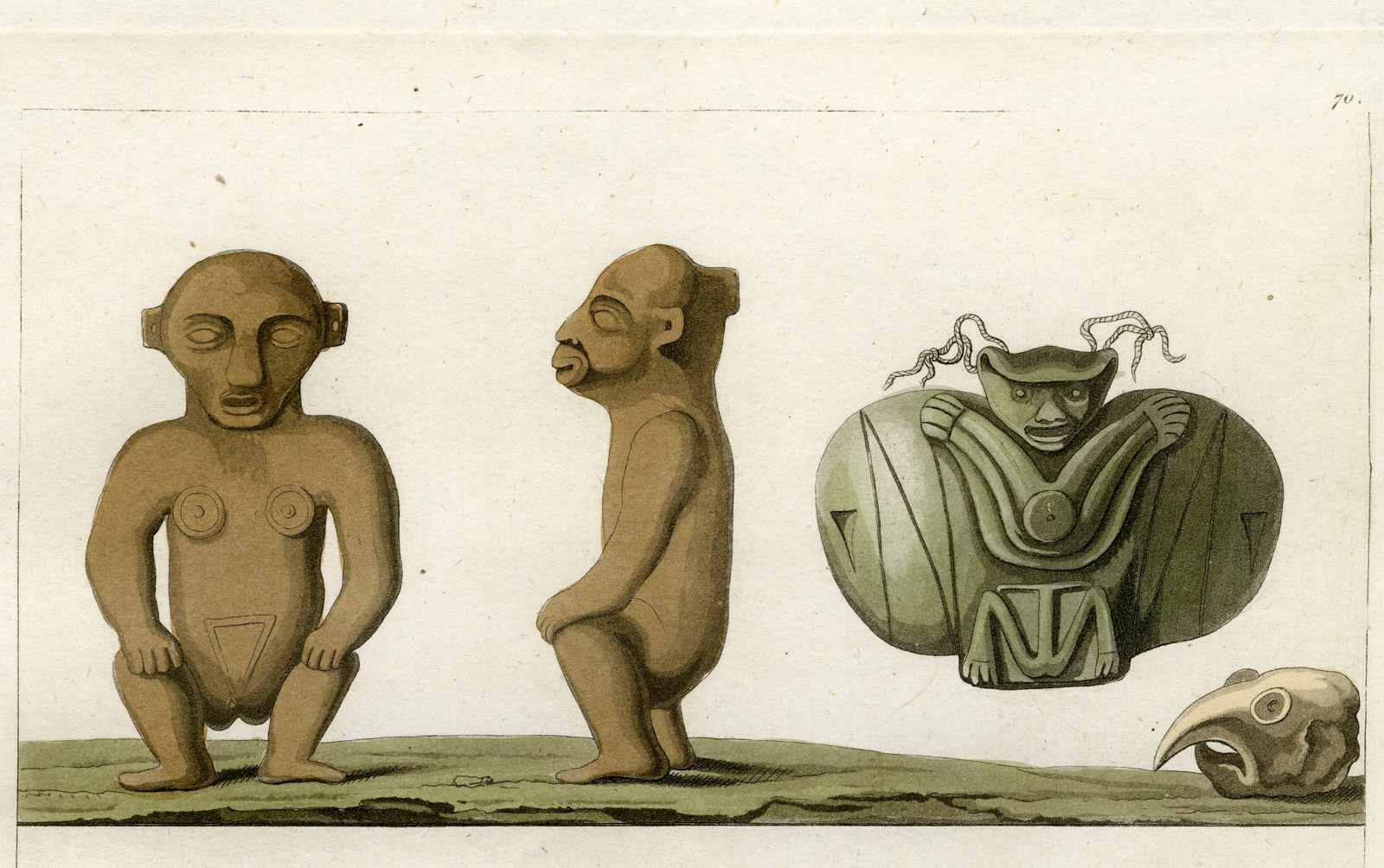 Pco 16942 416x261 Antique Print-CARRIBEAN-INDIGENOUS IDOLS-AXE-ORNAMENTS-PL.-70-Ferrario-Raineri-1821 - Image 2