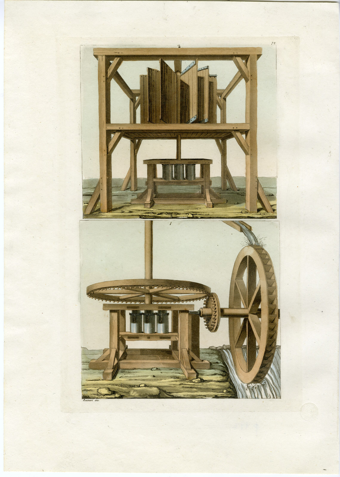 , Antique Print-CARRIBEAN-SUGAR MILL-PL.-72-Ferrario-Fumagalli-1821, Pictura Antique Prints
