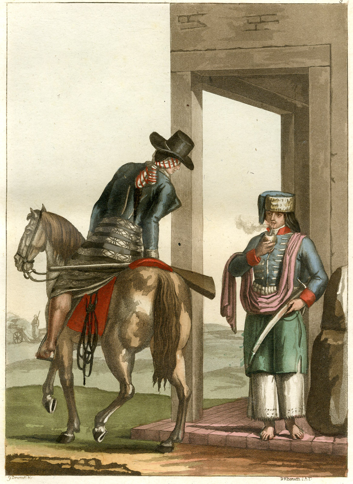 Pco 16972 416x570 Antique Print-ARGENTINA-SOLDIERS EASTERN PLATA BEACH REGION-PL.5-Ferrario-Bonatti-1821 - Image 2