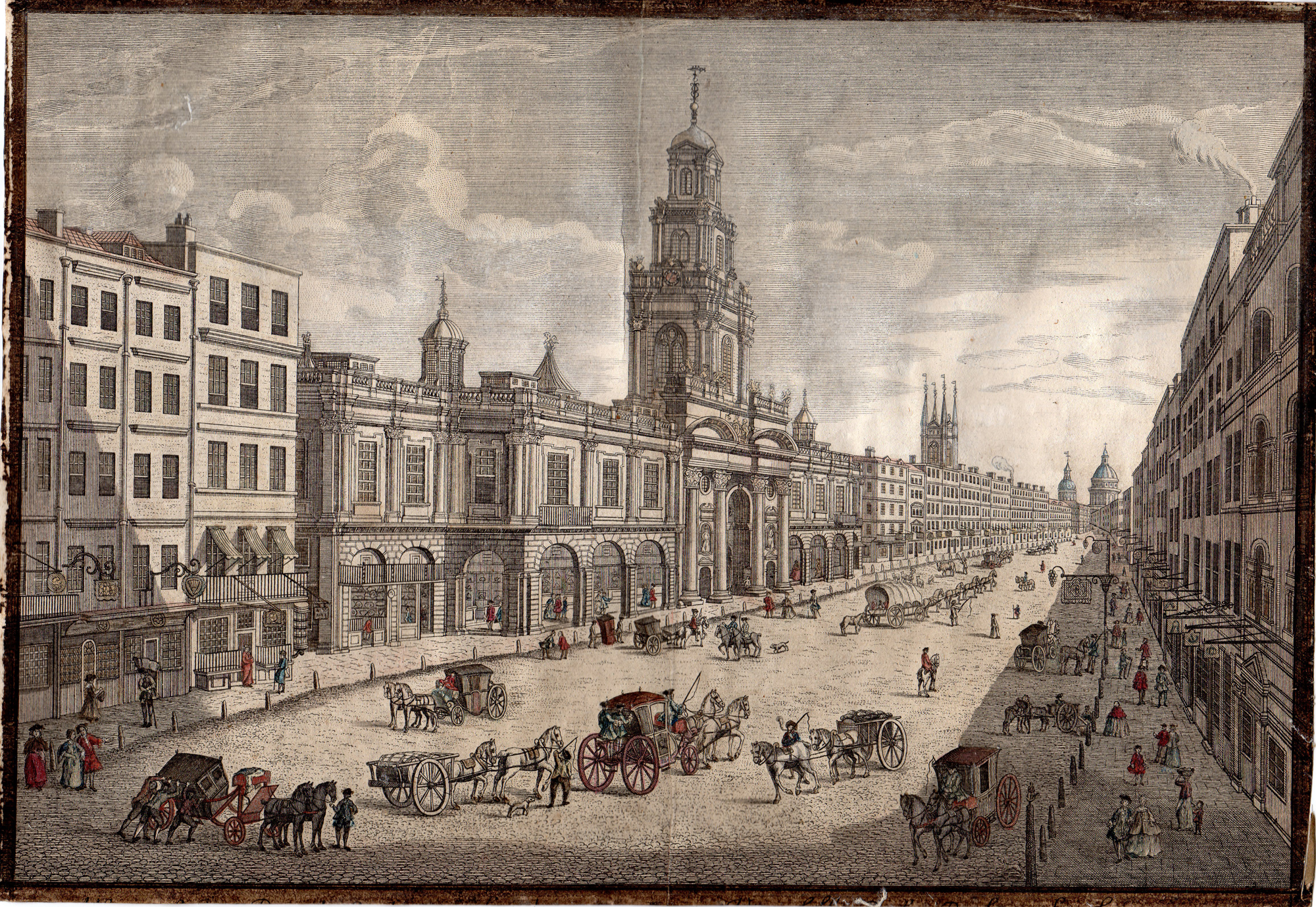 , Antique Print-CITY-LONDON-ENGLAND-STOCK EXCHANGE-anonymous-Moithey-1751, Pictura Antique Prints