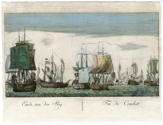 Antique Print-NAVAL BATTLE-CADIZ-DUTCH-ENGLISH FRIGATES-Probst-Marianus-c.1788