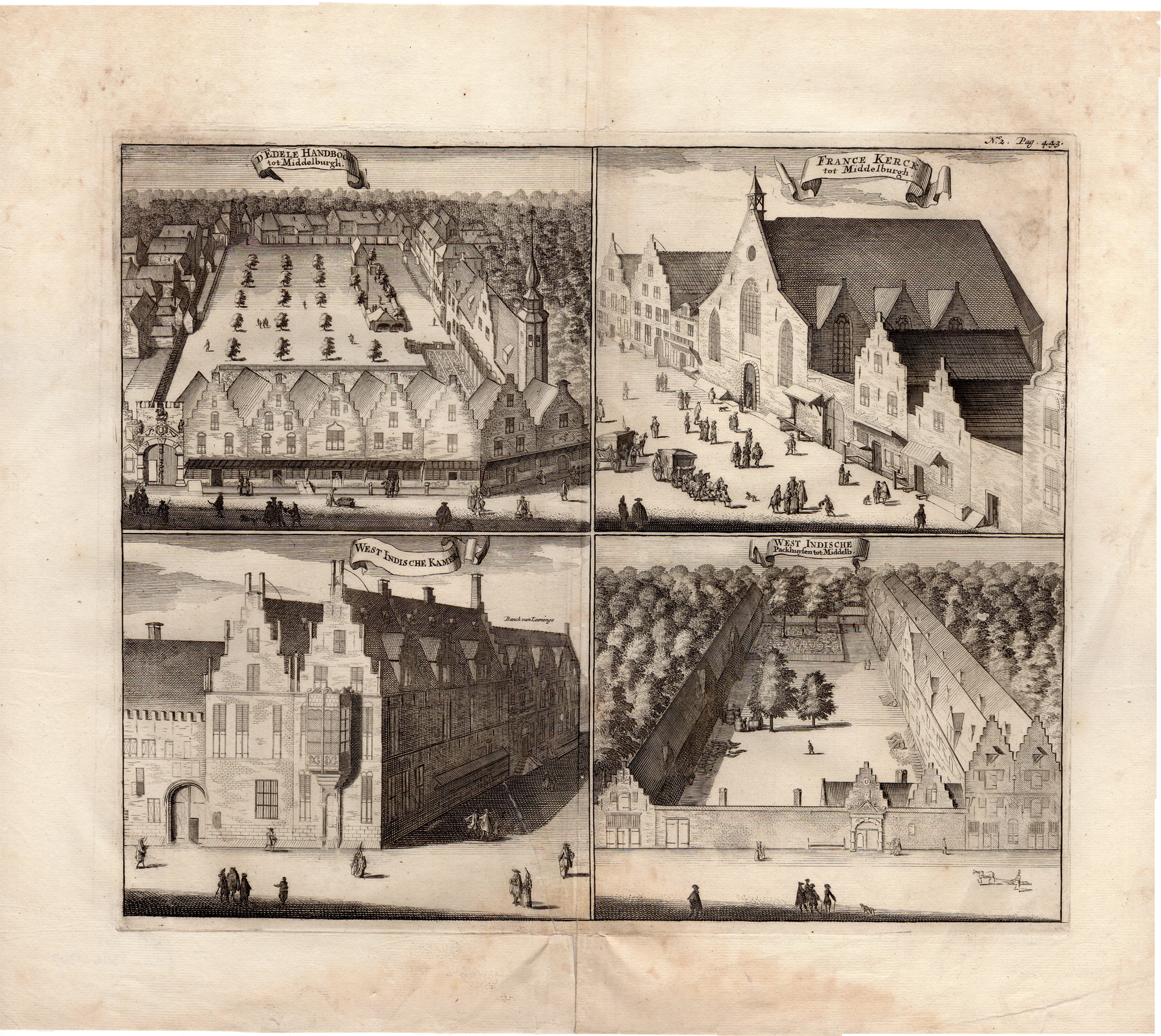 , Antique Print-MIDDELBURG-WIC-FRENCH CHURCH-Smallegange-Anonymous-1696, Pictura Antique Prints