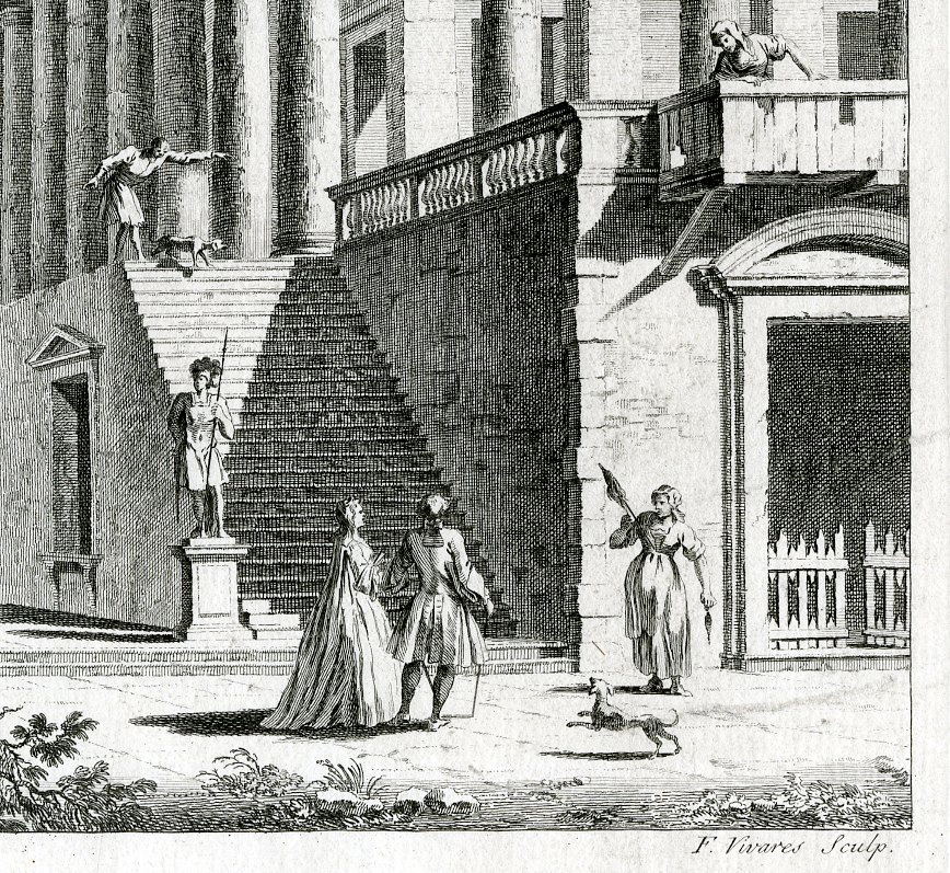, Antique Print-ITALIAN-ROMAN HOUSE-RUIN-Visentini-Vivares-c.1750, Pictura Antique Prints