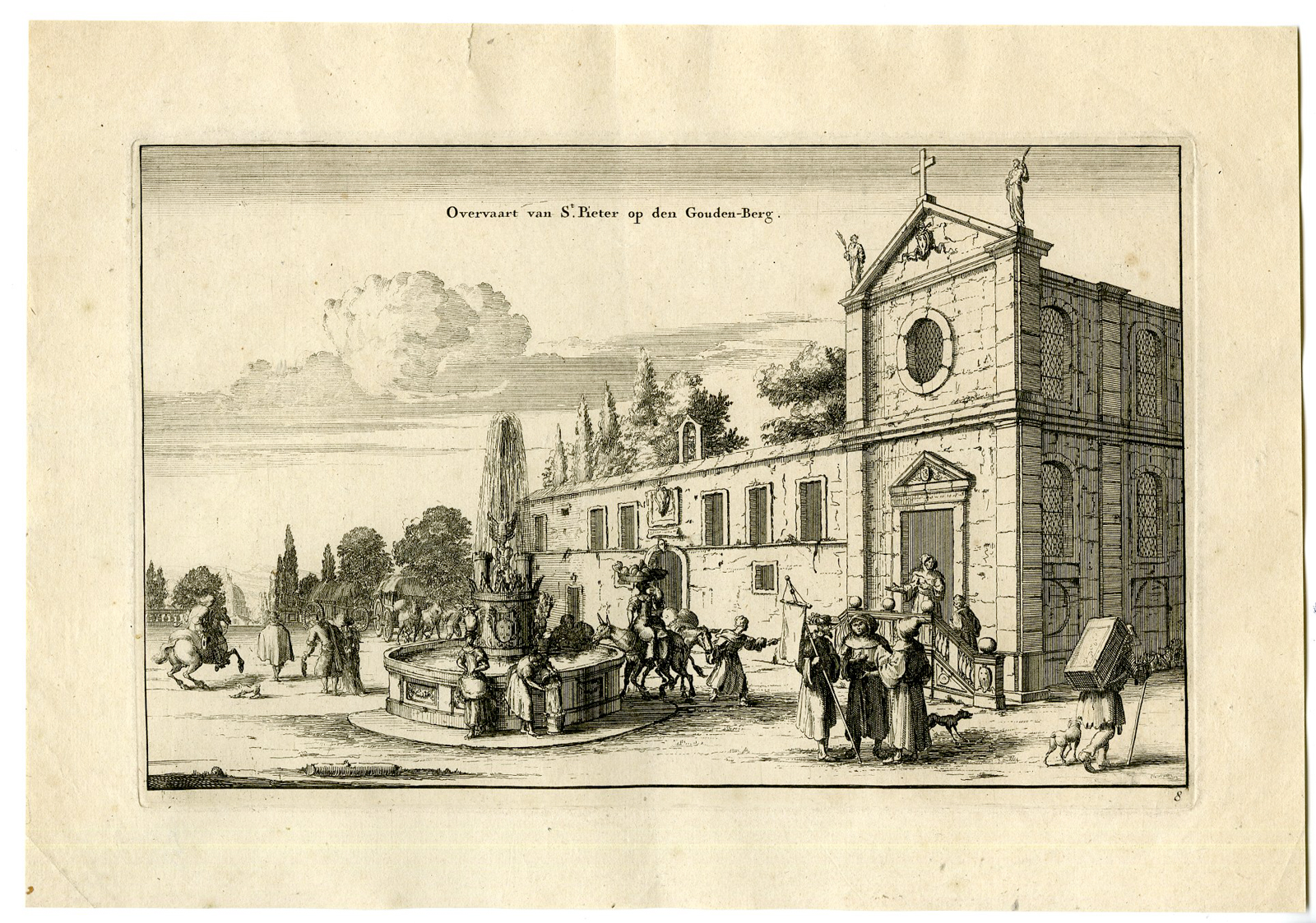 , Antique Print-VIEW ROME-ST. PETER-GOLDEN HILL-Visscher-Swidde-1691, Pictura Antique Prints