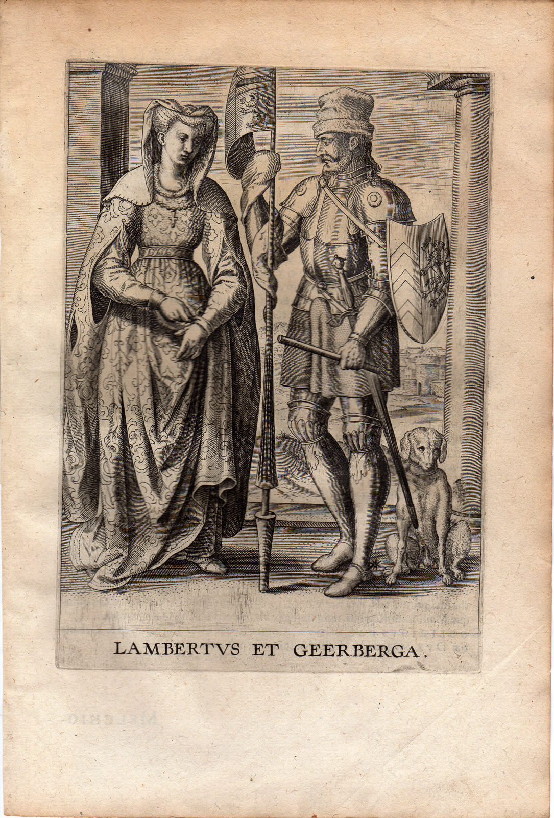 , Antique Print-PORTRAIT-LAMBERTUS I-GEERBERGA-LORRIANE-van Veen-Collaert-c.1600, Pictura Antique Prints
