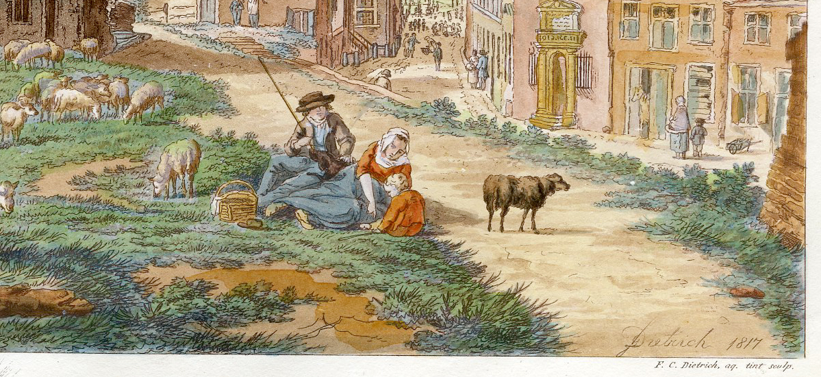 , Antique Print-UTRECHT-SERVAASTOWER-NIEUWE GRACHT-Hardenberg-Dietrich-1817, Pictura Antique Prints