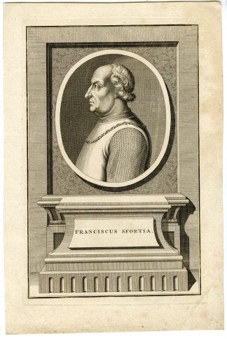 Antique Print-PORTRAIT-FRANCESCO SFORZA-DUKE-MILAN-van der Aa-c.1700