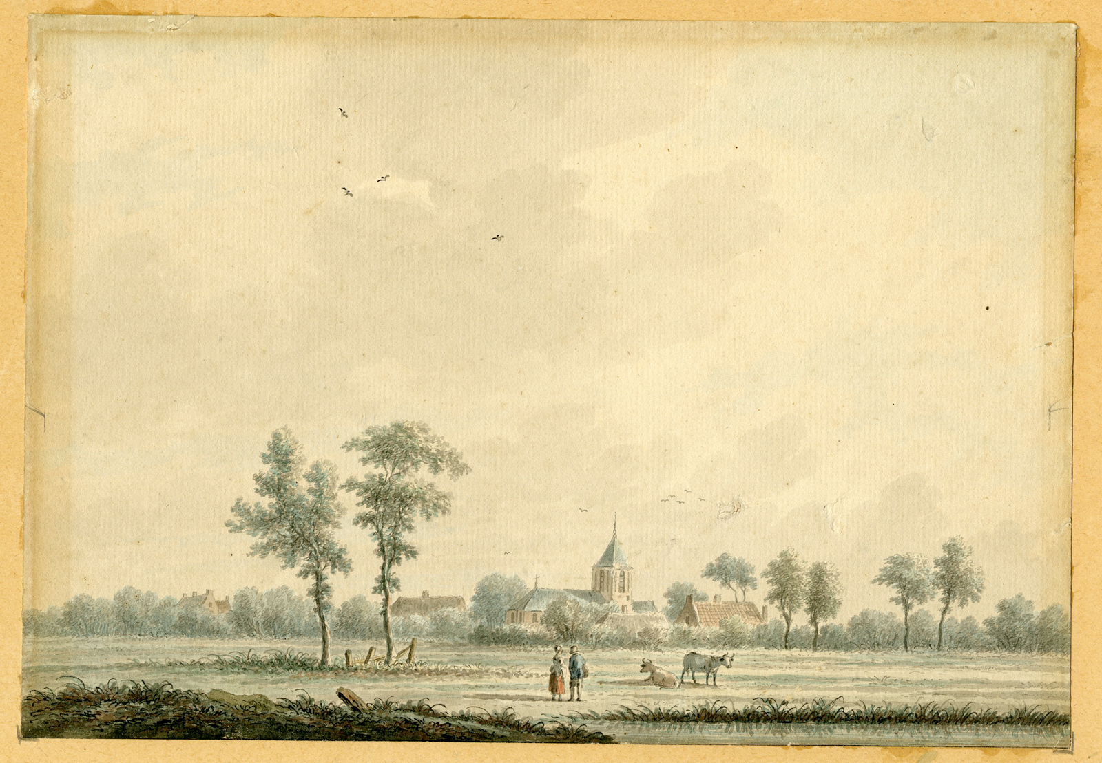 Pco 17639 416x288 2-Antique Drawings-DUTCH VILLAGE-STOLWIJK-Wicart-c.1790 - Image 4