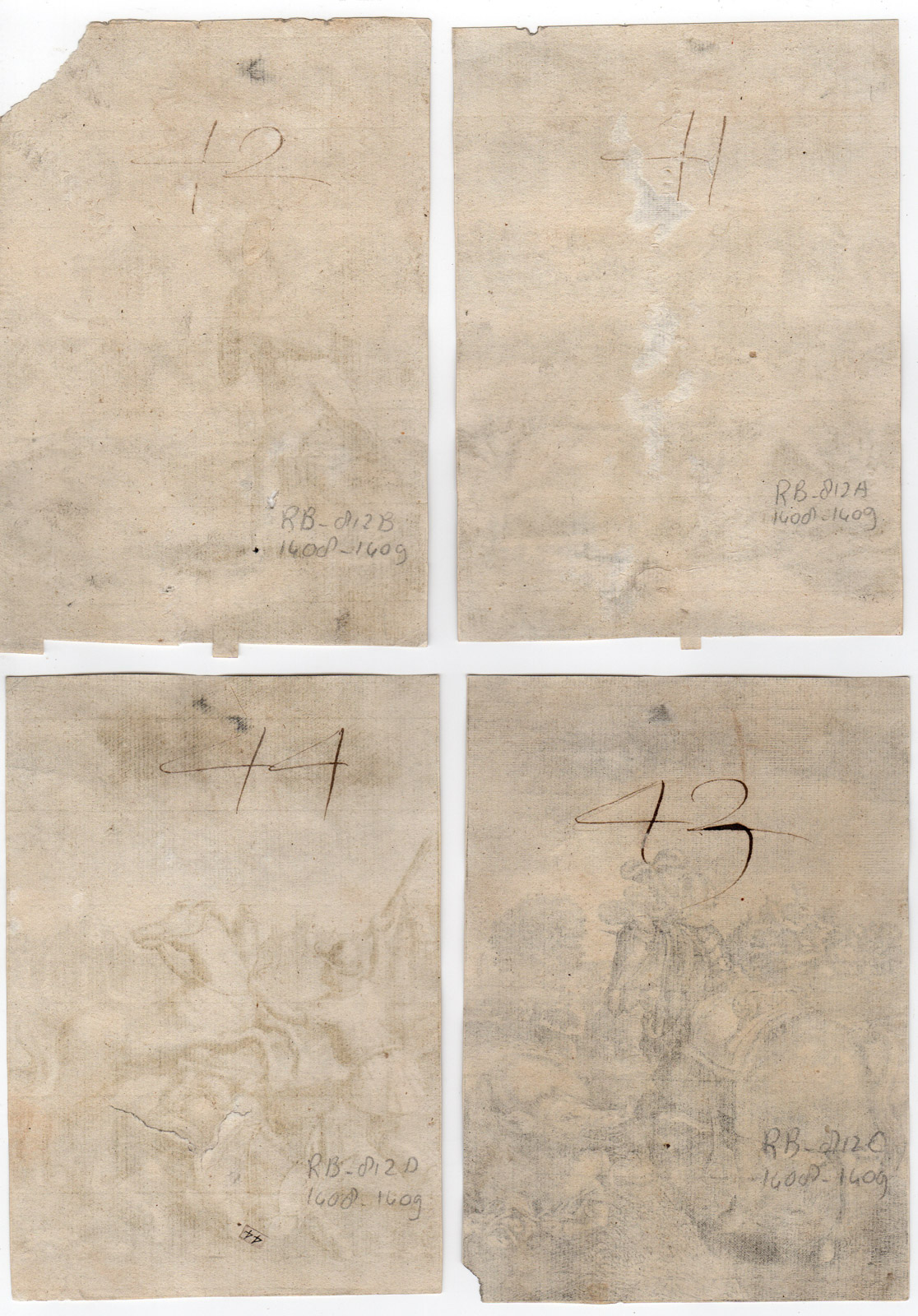 , 4 Antique Prints-FABLES 41-44-ANIMALS-BIRDS-Gheeraerts
-Krafft-1734, Pictura Antique Prints