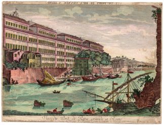 Antique Print-OPTICAL PRINT-ROME-ITALY-RIPA GRANDE-TIBER-Barbault-Leizelt-1780