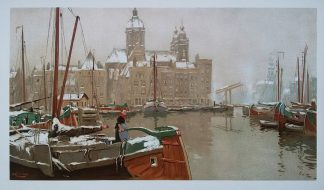Antique Print-AMSTERDAM-NETHERLANDS-CANAL-Cassiers-c.1900