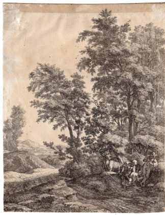 Antique Master Print-MYTHOLOGY-MERCURY-ARGUS-LANDSCAPE-Waterloo-1720ed.