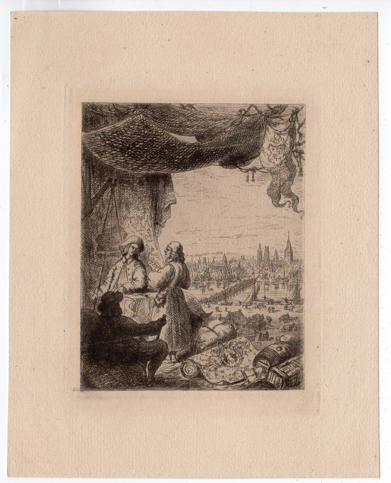 , Antique Master Print-ROUEN-FRANCE-RENAISSANCE-TRADERS-Adeline -1888, Pictura Antique Prints
