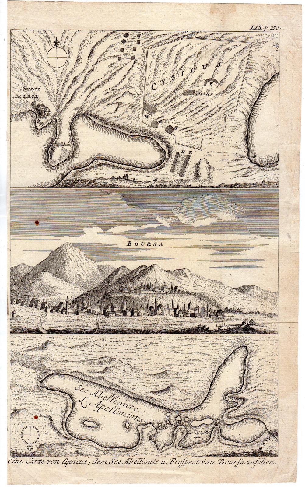 , Antique Print-CYZICUS-LAKE ABELLIONTE-BOURSA-ANATOLIE-TURKEY-Pococke-1745, Pictura Antique Prints