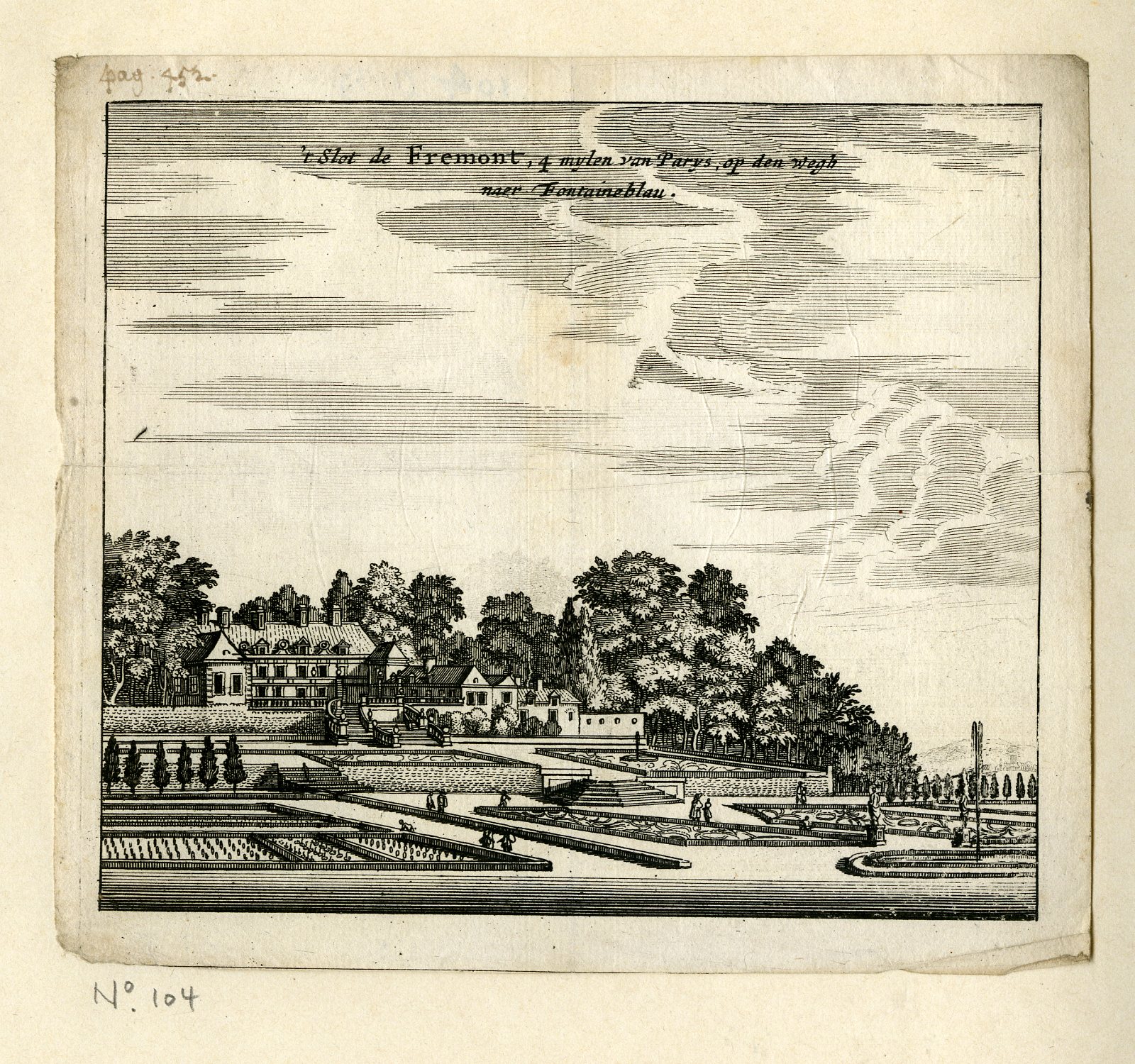 , Rare Antique Print-CHATEAU DE FROMONT-FREMONT-CASTLE-PARIS-Meurs-1666, Pictura Antique Prints