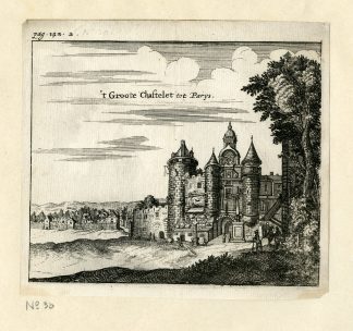 Rare Antique Print-GREAT CASTLE-CHATEAU-PARIS-CHASTELET-Meurs-1666