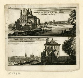 Antique Print-PALACE OF NEVERS-ILE DE LA CITE-LOUVRE-GALLERY-PARIS-Meurs-1666