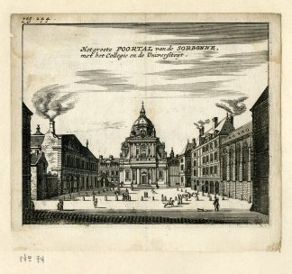 Rare Antique Print-SORBONNE-UNIVERSITY-COLLEGE-PARIS-Meurs-1666