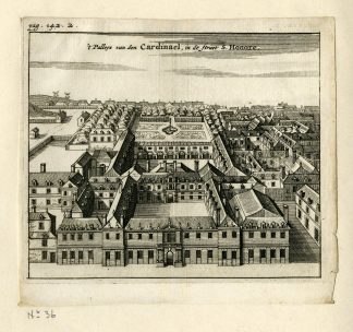 Antique Print-PALAIS ROYAL-CARDINAL-PALACE-PARIS-RICHELIEU-Meurs-1666